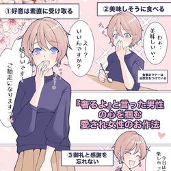 This is a pixiv picture whose title is 愛され女性のお作法〜『奢るよ』と言われたら〜.