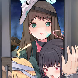 This is a pixiv picture whose title is 先生、開けてください♡.
