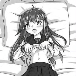 This is a pixiv picture whose title is おなか見せてくれる暁ちゃん Part2.
