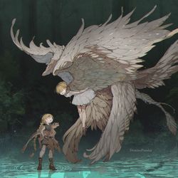 This is a pixiv picture whose title is 翼の恐竜.