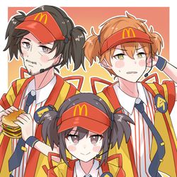 This is a pixiv picture whose title is いまだけダブチ × 東雲家.