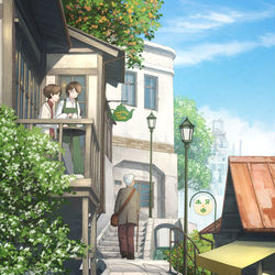 This is a pixiv picture whose title is 昼下がりの木犀坂.