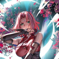 This is a pixiv picture whose title is Sakura Haruno.