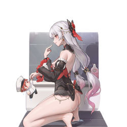 This is a pixiv picture whose title is 浴室大月下.