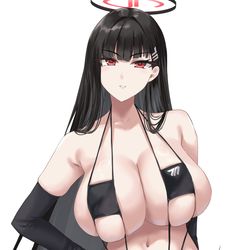 This is a pixiv picture whose title is 「男性を欲情させる合理的な服装だと聞いたのだけど・・・」.