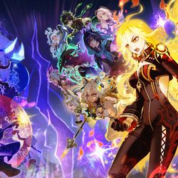 This is a pixiv picture whose title is Natlan vs Abyss.