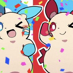 This is a pixiv picture whose title is ➕➖.