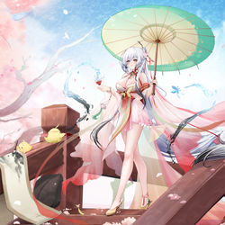 This is a pixiv picture whose title is 桃花仙 海天.