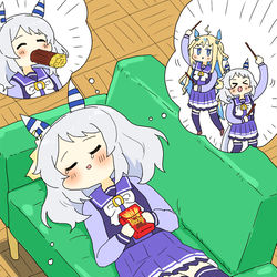 This is a pixiv picture whose title is 空き箱を抱えてポッキーの思い出に浸るミラ子.