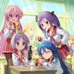 This is a pixiv picture whose title is 100日目, らき☆すた.
