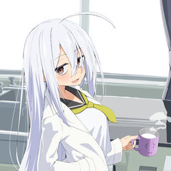 This is a pixiv picture whose title is 先輩との朝.