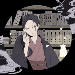 This is a pixiv picture whose title is 怪談.