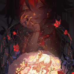 This is a pixiv picture whose title is 红椿花笼.