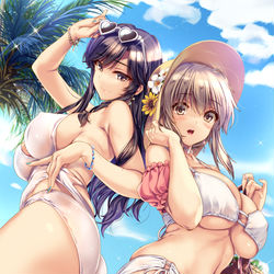 This is a pixiv picture whose title is 白水着えちえち澪ちゃん＆お涼さん.