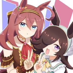 This is a pixiv picture whose title is ライスシャワーとミホノブルボン.