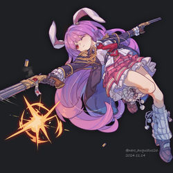 This is a pixiv picture whose title is 【摸鱼】酷炫枪手.铃仙前辈.