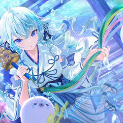 This is a pixiv picture whose title is 海中巫女.