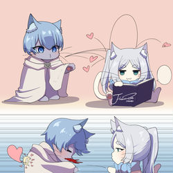 This is a pixiv picture whose title is 🐱💕🐱.