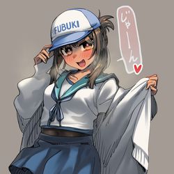 This is a pixiv picture whose title is 以前の制服をこっそり着るフッキー.