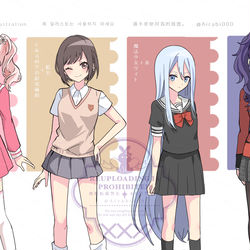 This is a pixiv picture whose title is 色んなアニメの制服を着せたいシリーズ.