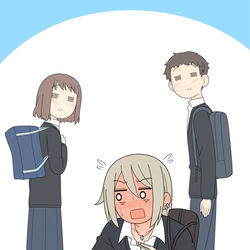 This is a pixiv picture whose title is つきまとい被害を受けている女の子.