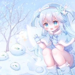 This is a pixiv picture whose title is 「雪うさぎ、上手に作れたよ！❄」.