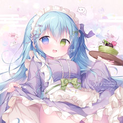This is a pixiv picture whose title is どうぞっ💙.