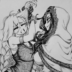 This is a pixiv picture whose title is Gloam Vs Gold.
