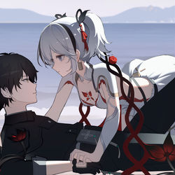 This is a pixiv picture whose title is dancing on the edge.