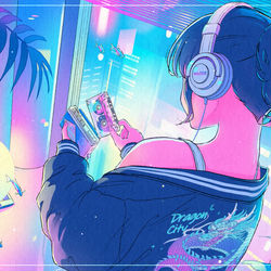 This is a pixiv picture whose title is 夜、ひとりで聴きたい曲.