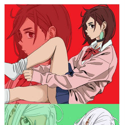 This is a pixiv picture whose title is Taking off socks.