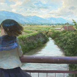This is a pixiv picture whose title is 橋.