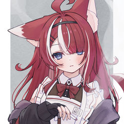 This is a pixiv picture whose title is 犬メイド.