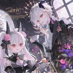 This is a pixiv picture whose title is 魔界のティータイム.