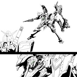 This is a pixiv picture whose title is ギャグ漫画の線画.