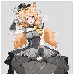 This is a pixiv picture whose title is マリー ガニ股ピース.