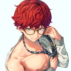 This is a pixiv picture whose title is 👓一彩くん.