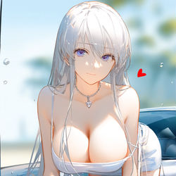 This is a pixiv picture whose title is girl and car.