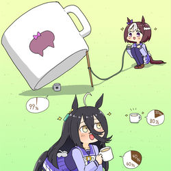 This is a pixiv picture whose title is スぺちゃんとカフェのイラスト.