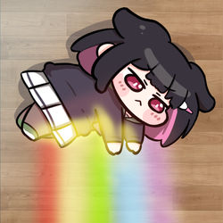 This is a pixiv picture whose title is 虹ビーム！！！(무지개 빔!!).