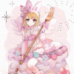 This is a pixiv picture whose title is ふわふわスイーツリンちゃん🍓.