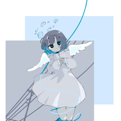 This is a pixiv picture whose title is 雲と電線.
