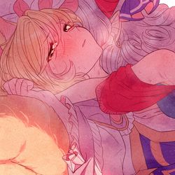 This is a pixiv picture whose title is 🐏🦊.