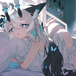 This is a pixiv picture whose title is 懒床.