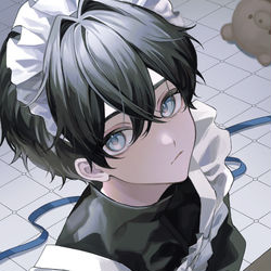 This is a pixiv picture whose title is メイドくん.