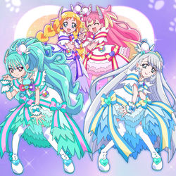 This is a pixiv picture whose title is 🐶４１「わんだふるアイドルぷりきゅあ💎」.
