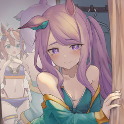 This is a pixiv picture whose title is 水着マク🤎💜.