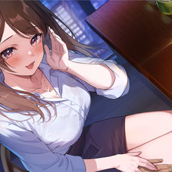 This is a pixiv picture whose title is 「先輩、もう帰っちゃうんですかぁ...？].