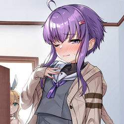This is a pixiv picture whose title is 昔の制服を見つけたので久々着てみるゆかりさん.
