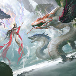 This is a pixiv picture whose title is 【板绘】谁道美人仅皮相，一袭红衣飒四方《斗破苍穹》.
